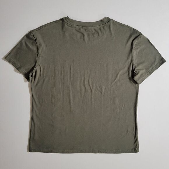 Women's Army Green American Flag Graphic Crewneck Short Sleeve Tee - Picture 12 of 12